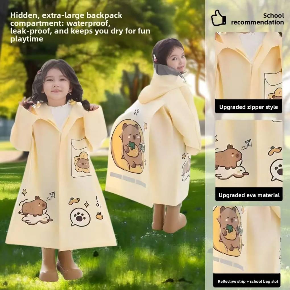 Premium Baby Raincoat Caramal Brown - Caramel Brown - XL