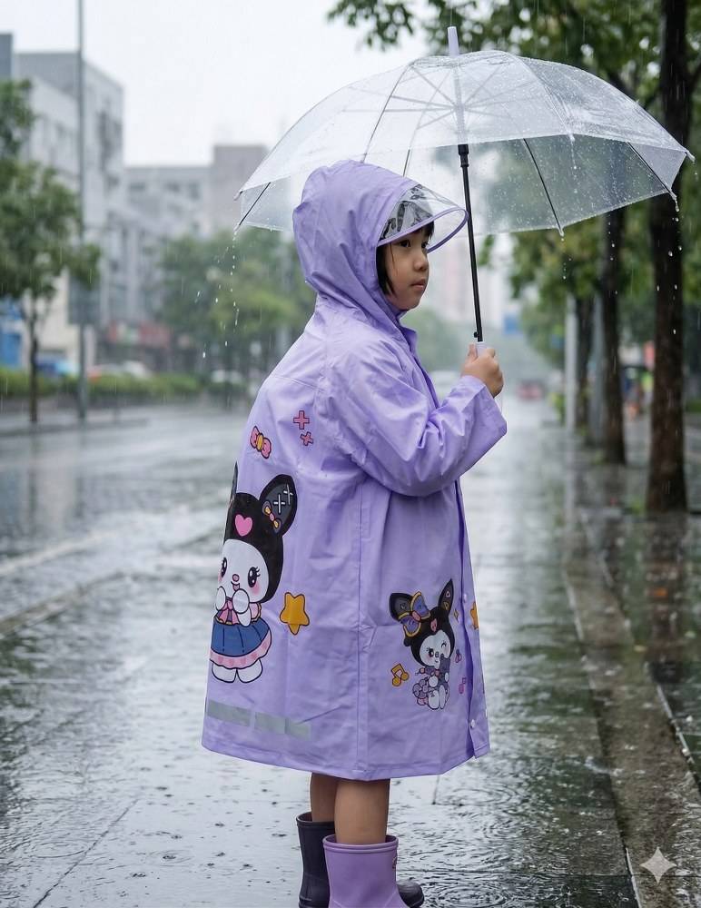 Premium Baby Raincoat Purple - Purple Heart - 3XL