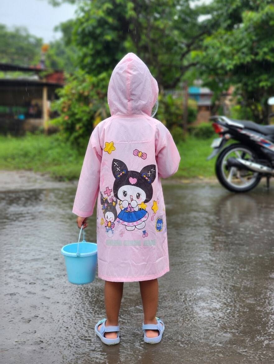 Premium Baby Raincoat Hot Pink - Hot Pink - XL