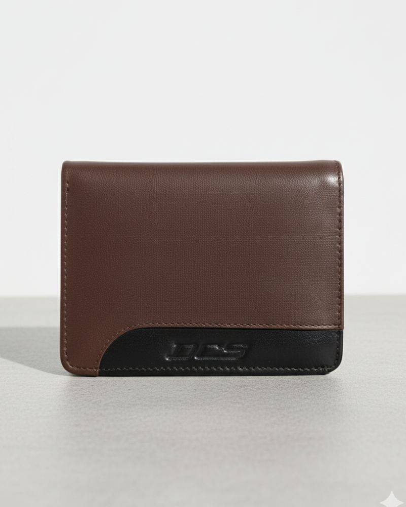 DCS Brown & Black Hybrid Wallet (License Card Holder + Moneybag)