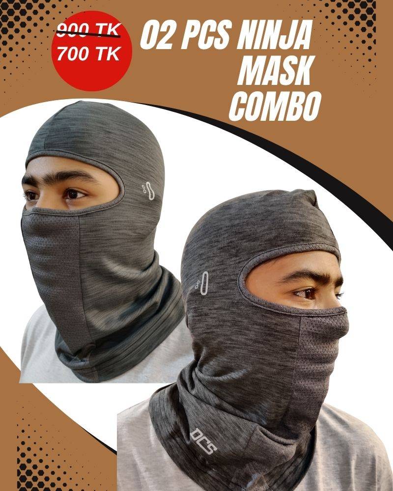 DCS Charcoal Heather Ninja Mask 02 Pcs Light And Deep