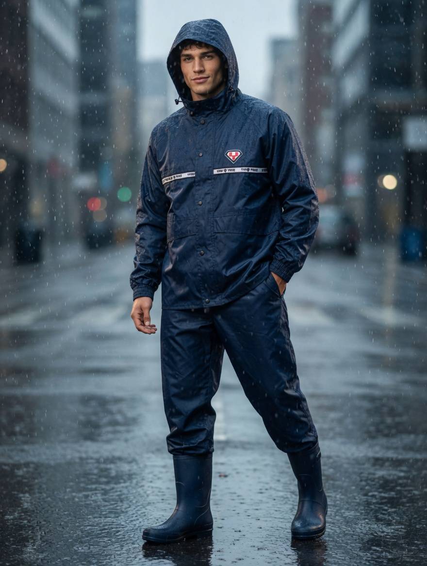Yohe 100% Waterproof Raincoat - Navy - XXL