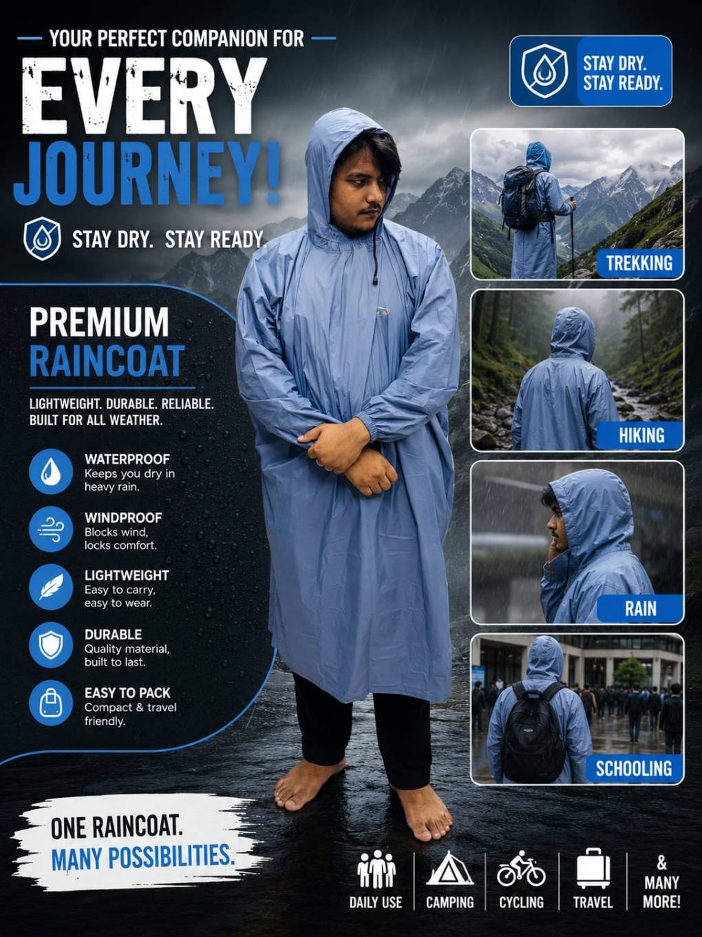 DCS PREMIUM POCNHO - Black